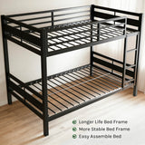 nesture. Bunk Bed Full Over Full, Heavy Duty Metal Bunkbeds with Full-Length Guardrail, Space-Saving Steel Bed for Kids & Adults, No Box Spring Required, Black