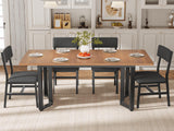 Itaar 5-Piece Dining Table Set for 4-6 People, 63" Extendable Kitchen Table and 4 Cushion Chairs
