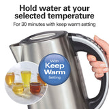 1.7 Liter Temperature Control Electric Kettle, Water Boiler & Heater, Fast 1500 Watts, BPA Free, Cordless, Auto-Shutoff Hamilton Beach