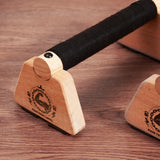 Push Up Stand, 2 PCS Wood Parallettes Bars, 9" Wooden Calisthenics Equipment, Handstand Blocks and Pushup Handles