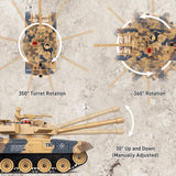 Supdex 1/24 RC Battle Tank Set, Remote Control Russian T90 and German Leopard II Tank Model That Shoots for Kids and Adults, 2.4Ghz Army Toy for Boys 6+ Year Old with Smoke, Sound Effects and Lights