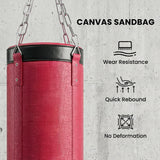 Soozier Punching Bag with Stand for Adults, 72.8"-90.9" Height Adjustable Freestanding Boxing Stand with Canvas Sandbag, Stable Triangular Base and 1" Weight Plate Storage for Home Gym MMA, Red