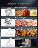 VEVOR Commercial Electric Meat Grinder, 5 lbs/min Capacity, #8 Industrial Meat Mincer with 2 Stainless Steel Blades, 2 Grinding Plates, 600W Heavy-Duty Sausage Maker Stuffer, for Kitchen, Restaurant