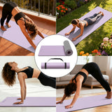 onlyhe Extra Thick 12mm TPE Exercise Yoga Mat with Strap, 1/2 Inch Non-slip Workout Mat for gymnastics, Pilates, Home, Workout, Gym Floor Fitness (Purple + Grey)
