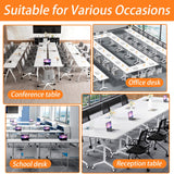 White Folding Conference Table Bussiness Conference Room Tables with Flip-Top Design & Silent Wheels