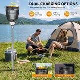 Solar Bug Zapper Outdoor, Jinyeda 4200V Mosquito Zapper with RGB Projector & Flame Lights, Cordless Mosquito Killer, USB Rechargeable Fly Insect Trap Waterproof Lighting Decor for Patio, Garden, Yard