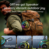 Kinglucky Shower Speaker Bluetooth Waterproof IPX7, Portable Magnetic Speaker with 360° Surround Sound 10W, Bluetooth 5.3, Mic & LED Light, Hook & Lanyard, 12H Playtime for Bathroom, Outdoor, Beach