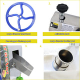 Sugar Cane Juicer Sugar Cane Juice Extractor Manual Sugar Cane Press Juicer with Three Rollers Sugarcane Mill Juicer Sugarcane Juice Press Machine with 2 Peeling Knives Blue HQHAOTWU