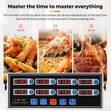 BEAMNOVA 8-Channel Digital Kitchen Timer, Commercial Timer for Restaurant, Food Timer for Cooking, Fryer Reminder, Adjustable Loud Alarm, Stainless Steel