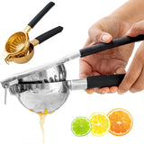 A Bar Above Hand Juicer, Hand Press Juicer For Cocktails, Heavy Duty Stainless Steel, Lemon Squeezer, Grapefruit Juicer Bowl, Silver