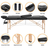 Massage Bed Wide Tattoo Table with Bolster & Carrying Bag Yaheetech