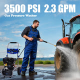 Ezasin Gas Pressure Washer, 3500 PSI 2.3 GPM, 209cc Engine