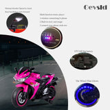 Electric Ride-On Motorcycle for Kids with 12V Motor, Training Wheels, Manual Throttle, Light Up Wheels, Music Player & Headlights - Ages 3-6 (Pink + Plastic + 50-99 pounds)