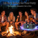 Hupoaf Speakers Bluetooth Wireless,160W Max Loud Bass Outdoor Speaker, IPX7 Waterproof, Boombox Sound, All Day Battery, Wireless TWS Pairing Speakers Portable for Party, Outsides, Beach,Garage