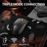 Keychron G3 8K Carbon Fiber Wireless Gaming Mouse, 30000 DPI - PAW 3950 Sensor, 47±3g Ultra-Lightweight, Wired/BT/2.4GHz, 160Hr Battery Life, 5 Programmable Buttons, Windows/Mac/Linux - Black