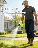 Handheld Leaf Blower Cordless, Turbo Jet Mini Blower Compatible with Makita Batteries, 2×4.0Ah Rechargeable Battery, Portable Compact Blower for Lawn Patio Car Dust Leaves Snow (Yellow)