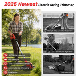 21V Cordless Weed Wacker with 2x2.5Ah Battery Powered, Electric Weed Eater with 12 Inch Grass Cutter & Auto Line Feed System, 2-in-1 String Trimmer & Lawn Edger for Garden Edge Lawn Tool