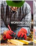 48 Pairs Gardening Gloves for Men Women Rubber Coated Safety Work Gloves Bulk for Gardening Construction Work(Red, Black)