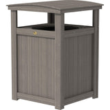 LuxCraft Poly Outdoor Trash Can, Garbage Can Outdoor - Durable All Weather Commercial Trash Can & Residential Outdoor Trash Bin for Patio Pool Park Business and Personal (Coastal Gray)
