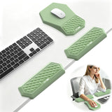 2-in-1 L-Shaped Desk Elbow Pads & & Mouse Pad Set with Wrist Rest, Green