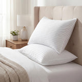 Better Bedding Company Bed Pillows for Sleeping - Standard/Queen Pillows Set of 2 - Cooling Down Alternative Hotel Quality Pillow for Side, Back & Stomach Sleepers - 100% Cotton Cover Bedding