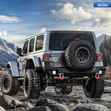 OEDRO Rear Bumper w/ 2 LED Lights Fits for 18-26 Jeep Wrangler JL 4Dr/ 2Dr