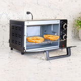 Toaster Oven 4 Slice Small Compact Kitchen Appliance | Pizza Black Stainless Steel Koolatron
