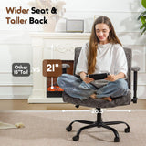Criss Cross Chair with Wheels & Flip Arms, Wide Cross Legged Office Chair with Adjustable Tilt Criss-Cross Desk Chair