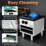 COOLCHEF 18 Inch 80,000 BTU Hot Plate, Heavy Duty Burner, Stainless Steel Commercial Gas Stove, NG/LP Convertible, ETL Certified