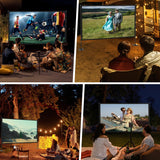 AHOLON Outdoor Projector Screen with Stand - 120 inch Portable Projector Screens Indoor Outdoor Projector Screen 16:9 4K HD Outdoor Movie Screen with Carry Bag,Enioy Home Theater Projection Screen