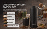 HANDMILL PRO Manual Coffee Grinder - Adjustable Setting for French Press/Espresso Adjustable Setting for French Press/Espresso - (Storing tin + cleaning brush + measuring scoop)