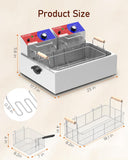 HTTSICHI Commercial Deep Fryer - 22 L Electric Deep Fryer with 10 L Basket, Commercial Deep Fryer with Basket (3Pcs)