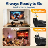 VIVOHOME Motorized Projector Screen with Remote, 16:9 100 Inch Auto Electric Projection Screen, HD 4K Movie Screen for Home Theater, Cinema, Office (87 x 49 Black)