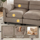HAOMARKETS Corduroy Sofa Set, Upholstered Armchair