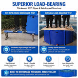 118 * 47.2 in Above Ground Pond - 0.9MM Thickened Round PVC Koi Fish Pond,Portable and Foldable Fishponds Suitable for Aquaculture and Agricultural Water Storage with Anti-Jump Net(2245 Gal)