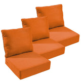 Outdoor Furniture Cushions, 6 inch Thick Seat Cushions for Outdoor Furniture, Waterproof 22x24 Patio Couch Cushions, Replacement Chair/Sofa Cushion, Include 3 Back & 3 Seat Cushion, Thick/Orange