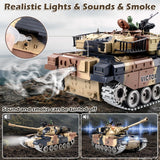 Supdex RC Tank, 1:18 Alloy Metal US M60 Remote Control Army Model Toys That Shoots, 2.4Ghz RC Vehicle with Smoke, Sound and Lights, Military Tank for Adults and Kids 6+ Year Old