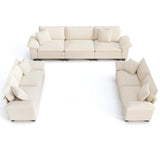 PHI VILLA 3-Piece Modular Sectional Cloud Couch and 2 Loveseats Sofa Set