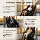 Massage Chair Full Body, Zero Gravity Shiatsu Massage Chair, Built-in 12 Fixed Rollers, 6 Airbags, Auto Modes, Foot Massage, Calfrest Extension, Speaker, for Living Room, Bedroom, BlackBrown