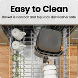 Chefman Air Fryer 6 Qt | TurboFry® 5-in-1 with 450°F Hi-Fry Option for Crispier Results | Bake, Dehydrate, Frozen | XL Nonstick Dishwasher-Safe Basket | Stainless Steel