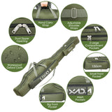 Lixada Fishing Rod Case, Portable Folding Fishing Rod Case Fishing Pole Reel Storage Bag Fishing Gears Organizer