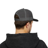 Believe in Him Christian Trucker Hat, Embroidered Hat for Men & Women, Jesus Religious Faith Apparel Black/Charcoal