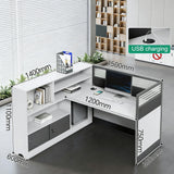 Modern Cubicle Office Workstation Desk with Privacy Panels, Modular Multi-Person Partition Desk, Computer Desk with Storage & for Office, Call Center & Team Workspace (A-Left, 1 P)