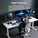 Laptop Docking Station Dual Monitors USB C Dock Hub with 120W Power Adapter