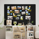 MaxGear Extra Large Bulletin Board 72" x 48", Foldable Felt Board Vision Board Supplies, Cork Board for Office, Home, School, Small Pin Boards for Walls Decorative Display Board Black