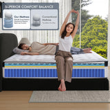 Marine Moon 12 Inch King Mattress in a Box, Medium Firm Breathable Memory Foam with Individually Pocketed Coils for Motion Isolation&Back Pain Relief,CertiPUR-US & Oeko-TEX Certified