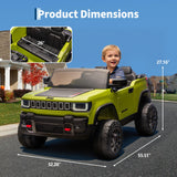 Garvee 24v Licensed Kids Ride on Car, 2 Seater Electric Truck for Big Kids with Parent Remote Control, 3 Speeds, Bluetooth Music, LED Lights for Ages 3-8