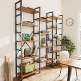 Bookshelf, Bookcase with 14 Open Display Shelves, Wide Book Shelf Book Case for Home & Office
