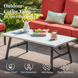 MIXPATIO 6-Piece Patio Conversation Set, Rocking Chairs, Coffee Table, Red