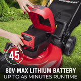 PowerSmart 80V MAX 21in. Cordless Push Lawn Mower, 3-in-1 Brushless Battery Lawn Mower with 6.0Ah Battery and Charger (DB2821)